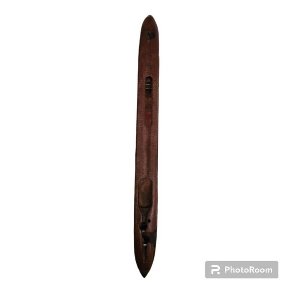 Vintage Tru Loc Wooden Boat Shuttle Dark Wood Weaving Loom Tool 16" Set of 2 - Picture 3 of 7